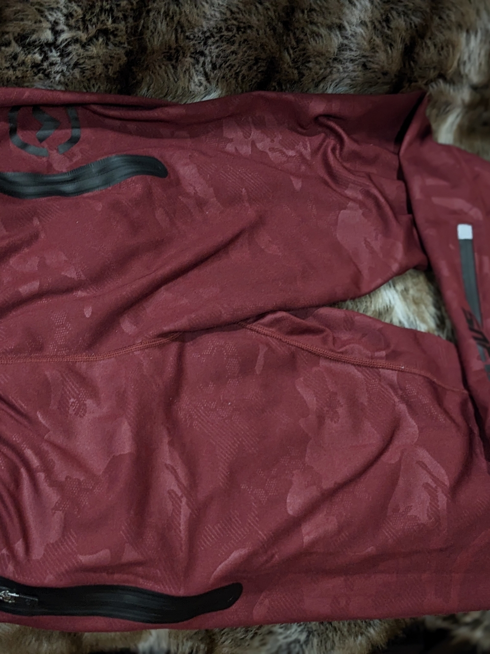 Virus Maroon and Black Athletic Joggers